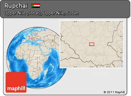 Shaded Relief Location Map of Rupchai