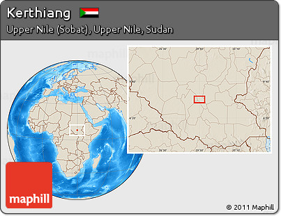 Shaded Relief Location Map of Kerthiang