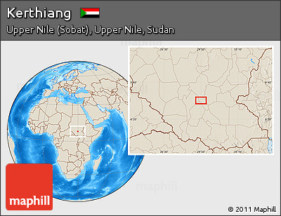 Shaded Relief Location Map of Kerthiang