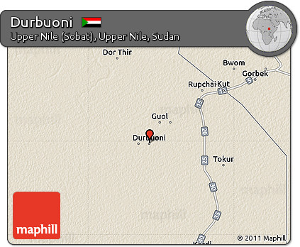 Shaded Relief Map of Durbuoni