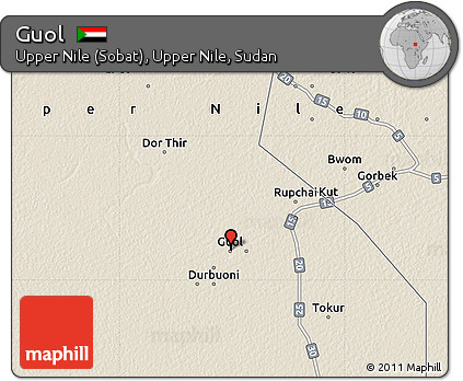 Shaded Relief Map of Guol