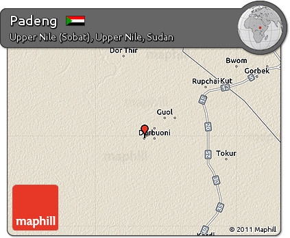 Shaded Relief Map of Padeng