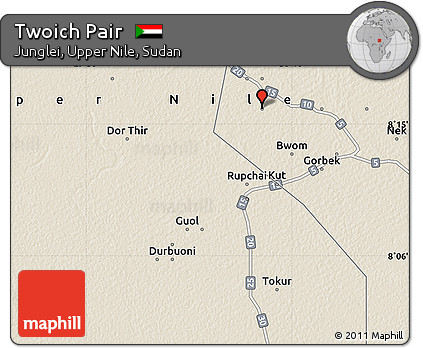 Shaded Relief Map of Twoich Pair