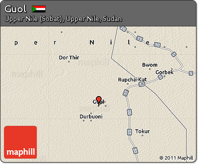 Shaded Relief Map of Guol