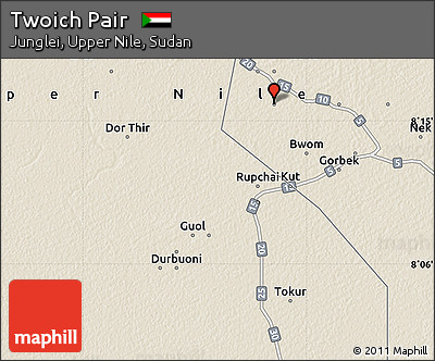 Shaded Relief Map of Twoich Pair