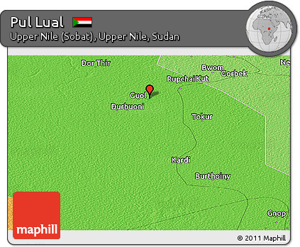 Political Panoramic Map of Pul Lual
