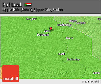 Political Panoramic Map of Pul Lual