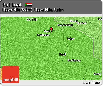 Political Panoramic Map of Pul Lual