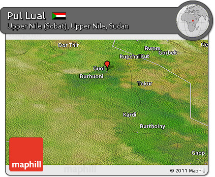 Satellite Panoramic Map of Pul Lual