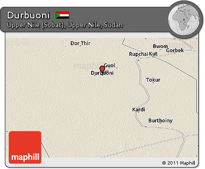 Shaded Relief Panoramic Map of Durbuoni