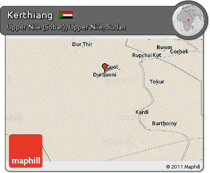 Shaded Relief Panoramic Map of Kerthiang