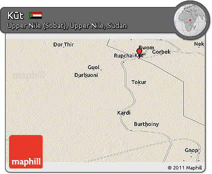 Shaded Relief Panoramic Map of Kūt