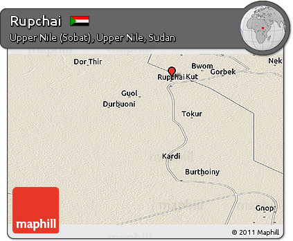 Shaded Relief Panoramic Map of Rupchai