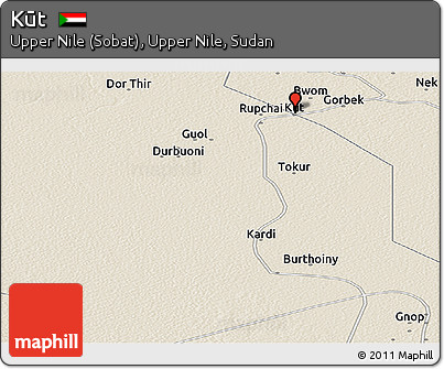 Shaded Relief Panoramic Map of Kūt