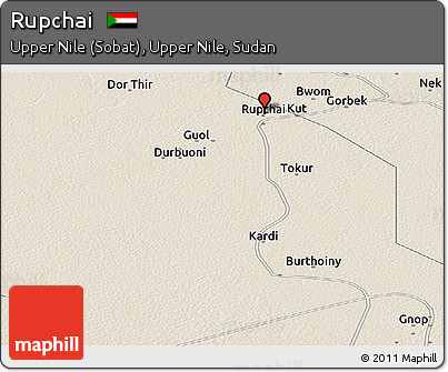 Shaded Relief Panoramic Map of Rupchai