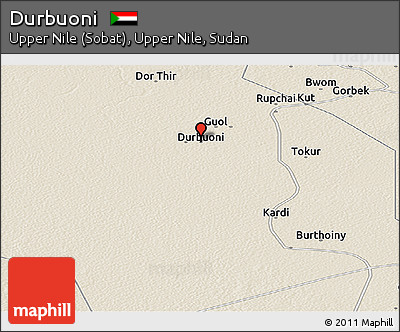 Shaded Relief Panoramic Map of Durbuoni