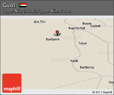 Shaded Relief Panoramic Map of Guol