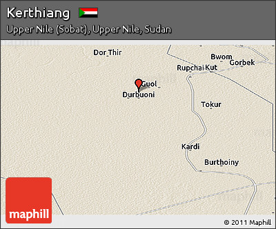 Shaded Relief Panoramic Map of Kerthiang