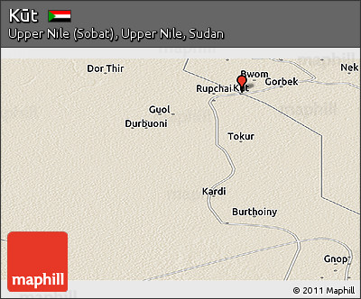 Shaded Relief Panoramic Map of Kūt