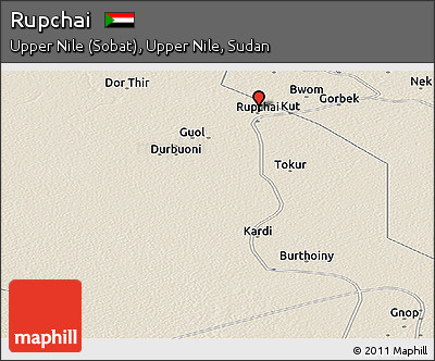 Shaded Relief Panoramic Map of Rupchai