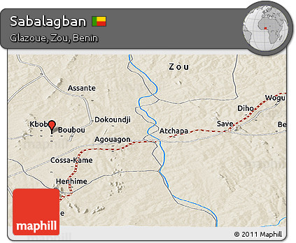Shaded Relief Panoramic Map of Sabalagban