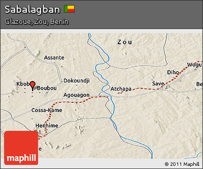Shaded Relief Panoramic Map of Sabalagban
