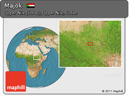 Satellite Location Map of Majok
