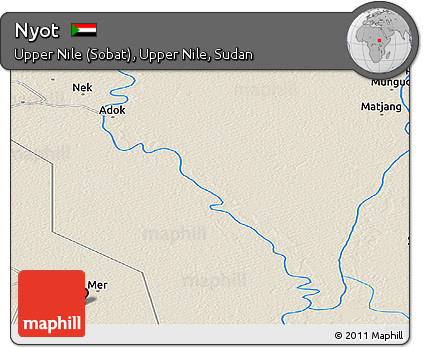 Shaded Relief Panoramic Map of Nyot