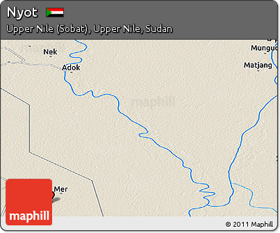Shaded Relief Panoramic Map of Nyot