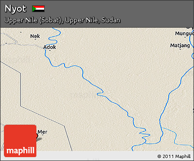 Shaded Relief Panoramic Map of Nyot