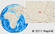 Shaded Relief Location Map of Ayod
