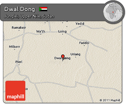 Shaded Relief 3D Map of Dwal Dong