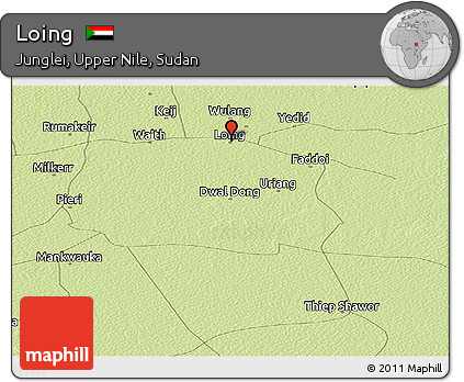 Physical Panoramic Map of Loing