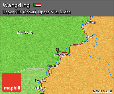 Political 3D Map of Wangding