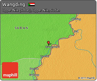 Political 3D Map of Wangding