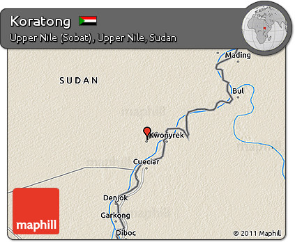 Shaded Relief 3D Map of Koratong