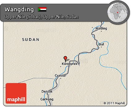 Shaded Relief 3D Map of Wangding