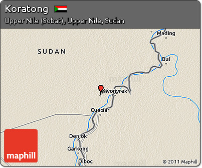 Shaded Relief 3D Map of Koratong