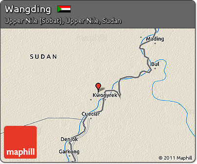 Shaded Relief 3D Map of Wangding