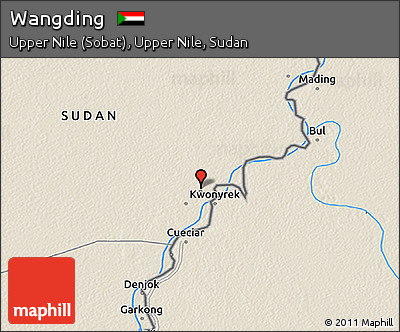 Shaded Relief 3D Map of Wangding