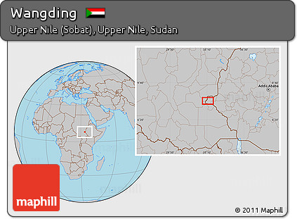 Gray Location Map of Wangding