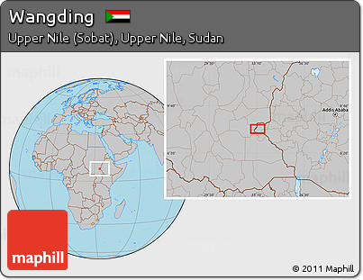 Gray Location Map of Wangding
