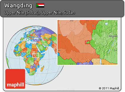 Political Location Map of Wangding