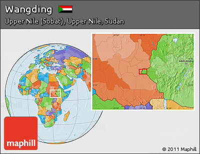 Political Location Map of Wangding