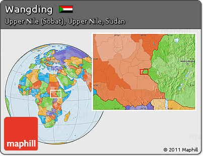Political Location Map of Wangding