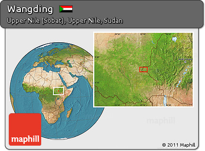 Satellite Location Map of Wangding