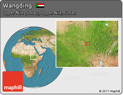 Satellite Location Map of Wangding