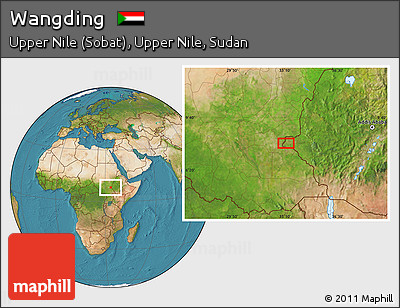 Satellite Location Map of Wangding