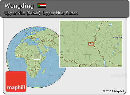 Savanna Style Location Map of Wangding