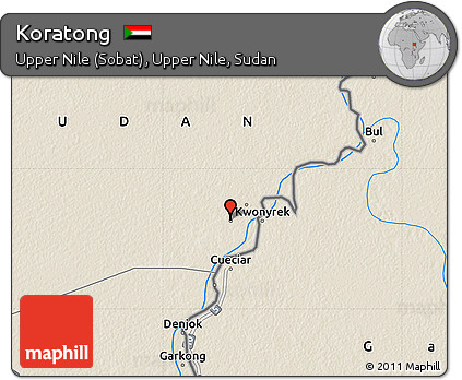 Shaded Relief Map of Koratong